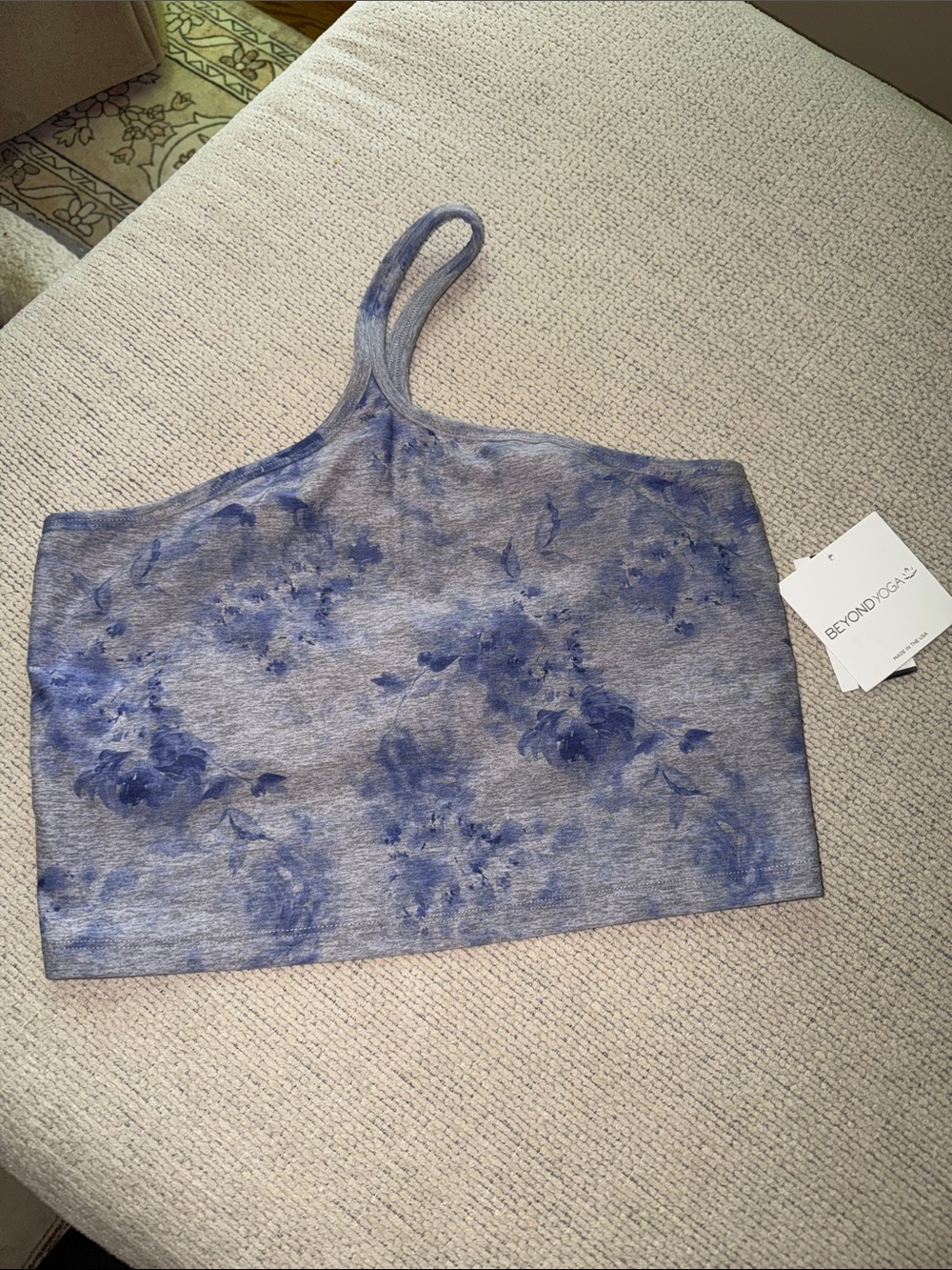 Beyond Yoga Soft Mark One zip Floral Crop Tank NWT